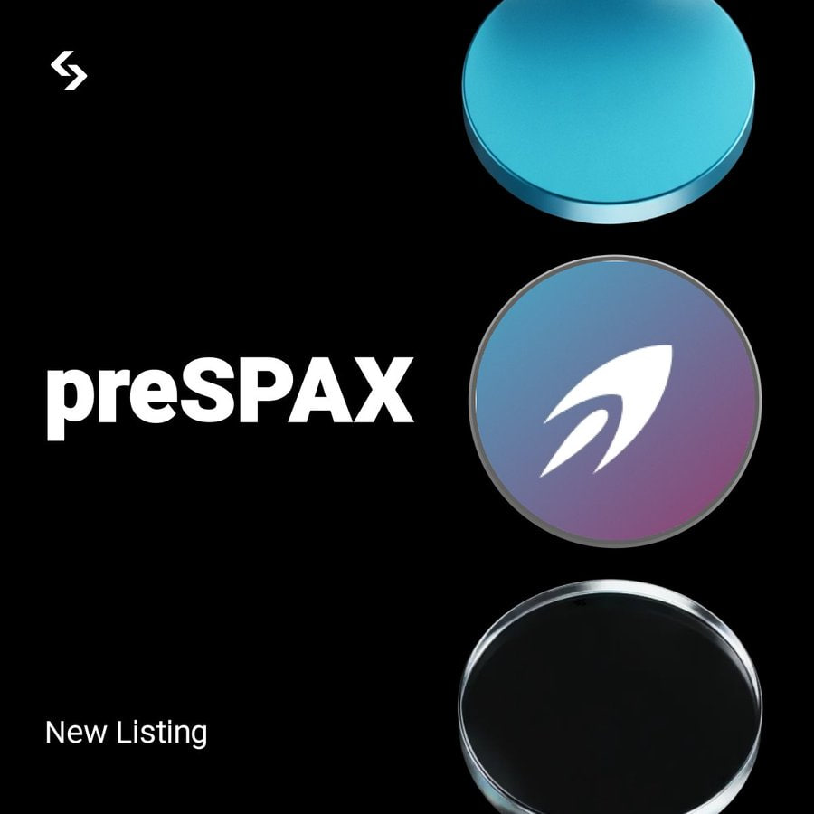 bitgetvietnam's tweet photo. 🚀 Bitget will list preSPAX
💎 Spot: preSPAX/USDT
https://t.co/wg6l4lJClB
💎Trading open: 19:00 21/4/2026 (UTC+7)
🔗 https://t.co/TX5JzUF5nC
This information is for reference only and is not investment advice❗️ https://t.co/Yq9YGurStE