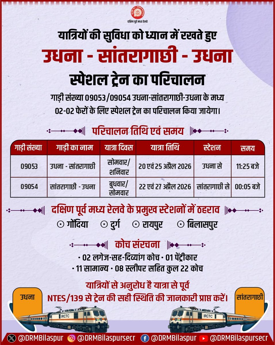 DRM Bilaspur tweet media