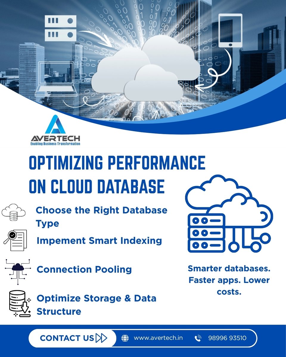 avertechservice's tweet image. Optimize your cloud, accelerate your apps, and cut costs 🚀
Smart databases + better indexing + efficient pooling = real performance gains.
Let’s build a faster, scalable future.
📞 98996 93510 | 🌐 avertech.in

#CloudComputing #CloudOptimization #Tech #Avertech