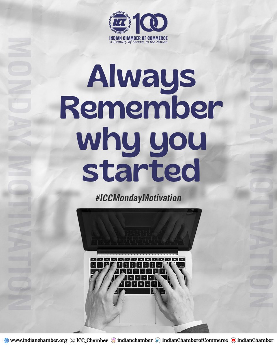ICC_Chamber's tweet image. Every great journey starts with a purpose.

#IndianChamberOfCommerce #ICCMondayMotivation #Progress #Leadership