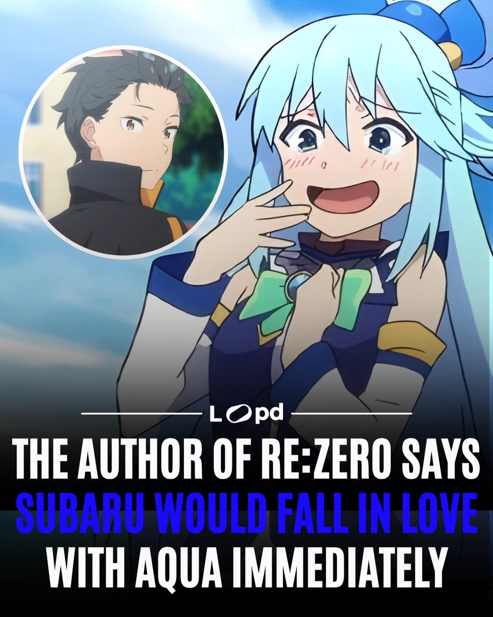 loopdlive's tweet photo. Subaru falling for aqua instantly actually makes way too much sense 😂💧

#rezero #konosuba #animecrossover #subaru #aqua https://t.co/B3qtLVZhoi