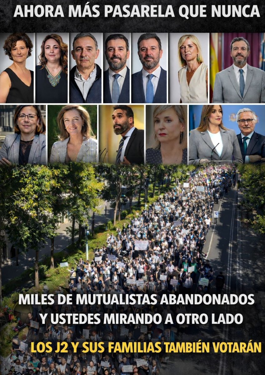 #J2SeMueve23M <a href="/gpscongreso/">PSOE Congreso</a> <a href="/CorujoBorja/">Borja Suárez Corujo</a> <a href="/alfonsocendon/">Javier Alfonso Cendón</a> <a href="/EnriqueSantiago/">Enrique Santiago</a> <a href="/ppopular/">Partido Popular</a> Luego nos pedis votos y sabeis q somos miles d afectados Abogad@s y Procura en toda España y nuestras familias Legislen bien una Pasarela al Reta 1×1 para Todos sin exclusiones  #PasarelaInfameNo