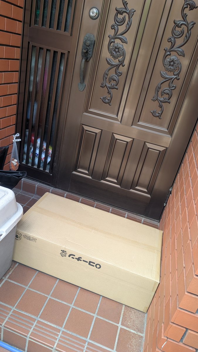 voicepercussion's tweet photo. で、出られないんだが？

さがわさん、外開きのドアに斜めに立てかけたら倒れるのよ…

なんとか隣の部屋の窓から這い出てエスケープしたけど、これは駄目

いつも良くしてくれるから、配送センターに電話してお知らせだけにしといたけど、これ出口一つしか無いマンションとかなら積むよね

あーこわ https://t.co/TAo9VUdIDL