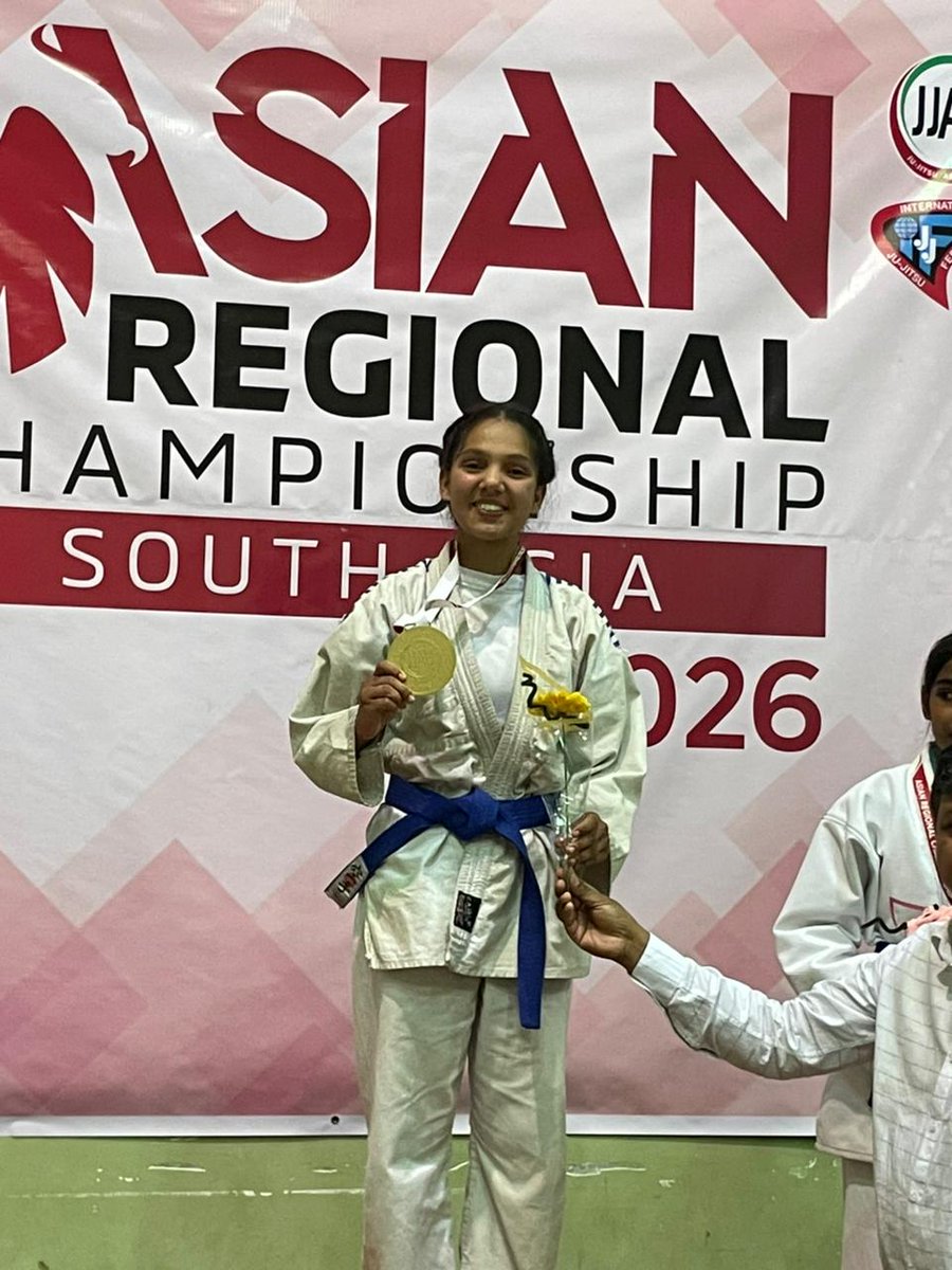 iimpactindia's tweet image. Anjali Arya from Bagjala-4 Learning Centre (Haldwani, Nainital), supported by #TitanCompanyLimited, makes us proud! 🇮🇳
2🥇 at the Khelo India Ju-Jitsu Championship 2026 in Sri Lanka — from district to #global stage, her journey inspires every #girl to dream big. ✨