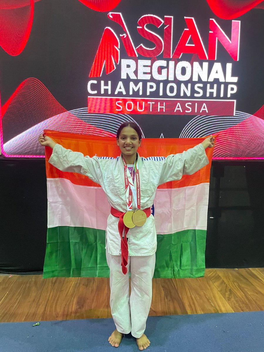 iimpactindia's tweet image. Anjali Arya from Bagjala-4 Learning Centre (Haldwani, Nainital), supported by #TitanCompanyLimited, makes us proud! 🇮🇳
2🥇 at the Khelo India Ju-Jitsu Championship 2026 in Sri Lanka — from district to #global stage, her journey inspires every #girl to dream big. ✨
