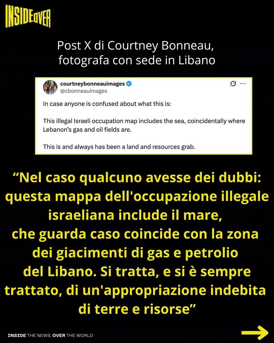 Israele ha esteso unilateralmente il suo controllo sul giacimento di gas di Qana e sulle risorse energetiche offshore del Libano. 

Il ricercatore OSINT Ahmad Baydoun descrive la "Zona di Difesa Avanzata" autodichiarata da Israele nel Libano meridionale come un'estensione