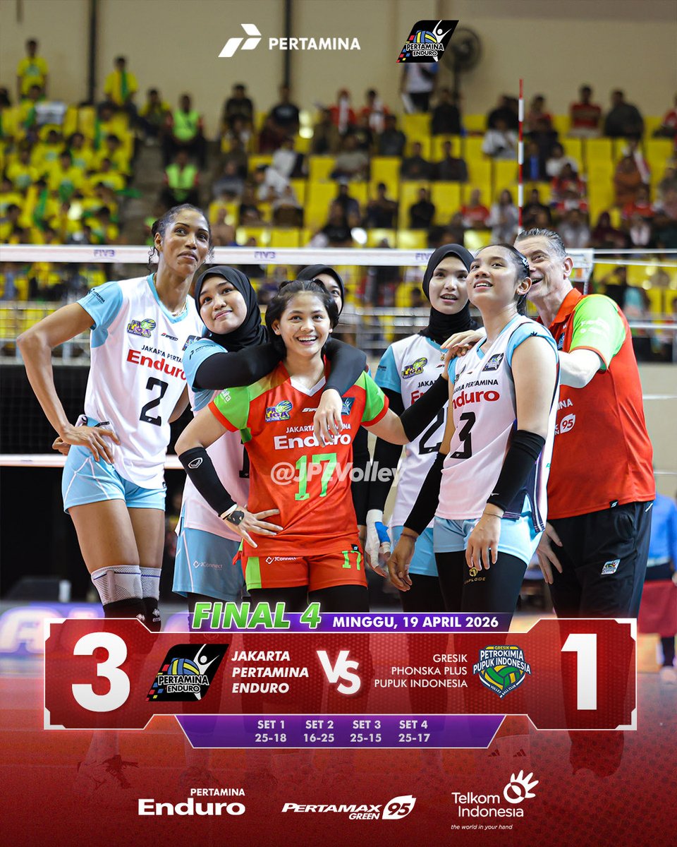 JPEVolley's tweet photo. Hasil yang baik sekaligus menjadikan pertandingan ini jadi momen berharga buat para pemain muda Jakarta Pertamina Enduro untuk menambah jam terbang, belajar menghadapi tekanan, dan merasakan atmosfer pertandingan besar secara langsung 😍🥰 https://t.co/DjCt5qdSNg