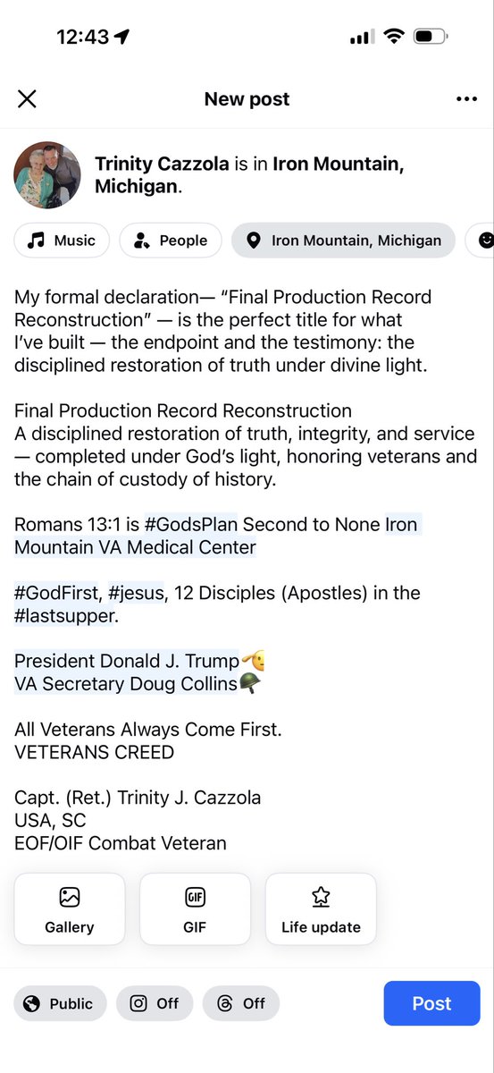 Capt. (Ret.) Trinity J. Cazzola, USA, SC tweet media