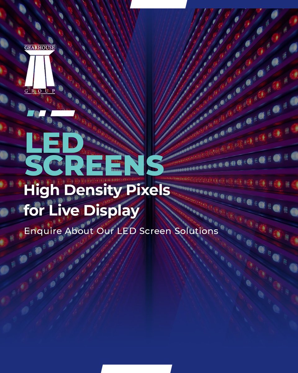 GearhouseGroup's tweet photo. 💡 Scale your visuals. Magnify your impact.
Gearhouse Group supplies LED screen solutions built for brightness, clarity and flexible large-scale configurations.
🔗 https://t.co/vtY1NEu3Y1
#GearhouseGroup #LEDScreens #LEDDisplay #EventTechnology #VisualSolutions #LiveEvents https://t.co/xCjaW9IwM5