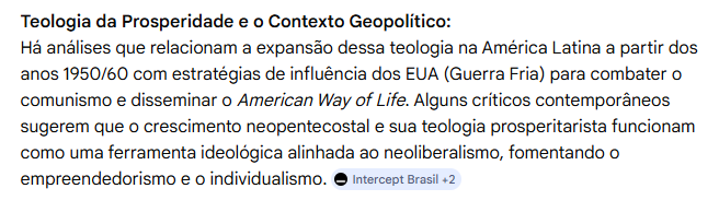 <a href="/CarlosPortoRJ/">CarlosPRJ</a> Tem 3 camadas, a teologia da prosperidade pega o pobre assalariado, a outra parte é a classe-média que se acha elite e não aceitou a politicas de ascensão social do PT, e por último os ricos que obviamente são anti-esquerda. Isso explica os 48% de votos automáticos da direita.
