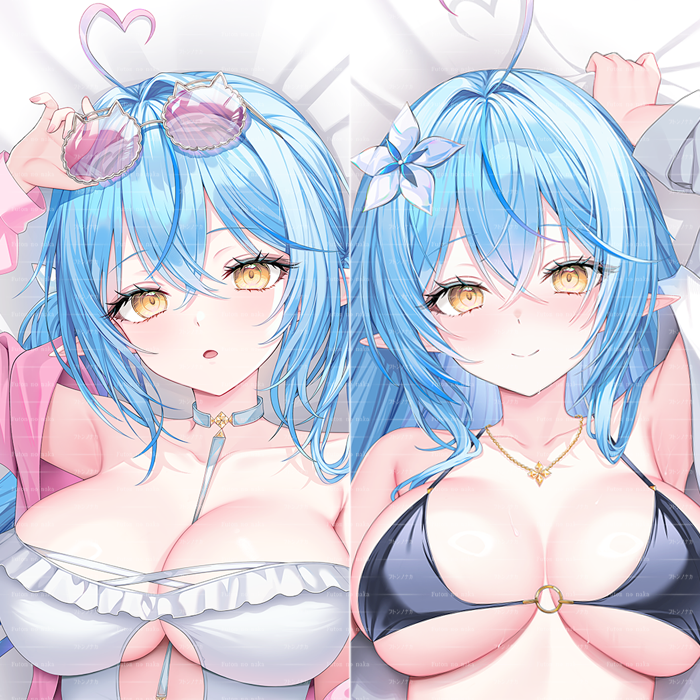 LETHE187's tweet photo. サークル「フトンノナカ」様にて、水着ラミィちゃんの抱き枕カバーイラストを担当させていただきました！
どうぞよろしくお願いいたします！🩵
https://t.co/wJloFY5drH https://t.co/F1j0Tlyw2L
