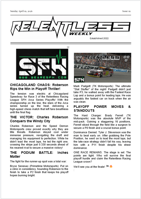 Relentless Racing League tweet media