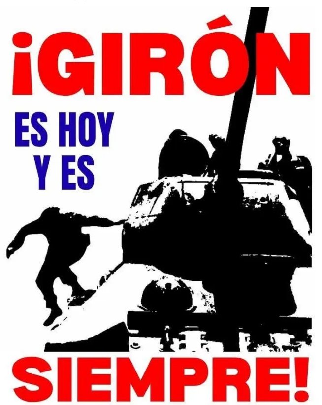 Cuando fuerzas armadas cubanas derrotaron en menos de 72 horas una invasión de exiliados entrenados y financiados por la CIA, más allá de lo militar, #Girón consolidó el carácter socialista de la Revolución Cubana
#GirónEsHoy 
#SanctiSpíritusEnMarcha