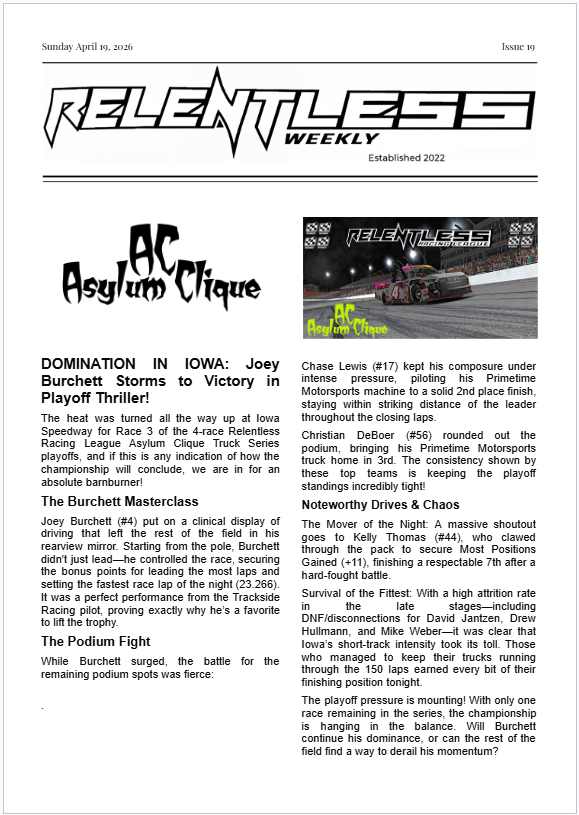 Relentless Racing League tweet media