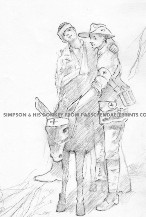 NJanagill's tweet image. SIMPSON &amp;amp; HIS DONKEY ~ GALLIPOLI
&amp;gt;Beautiful poignant signed limited edition ww1 print direct from the Artist!
&amp;gt;From a British artist who has exhibited at the Royal Academy  in London! 
&amp;gt;printed with end exhibition quality ink
#gallipoli  #anzac  #sacrifice passchendaeleprints.com/product/simpso…