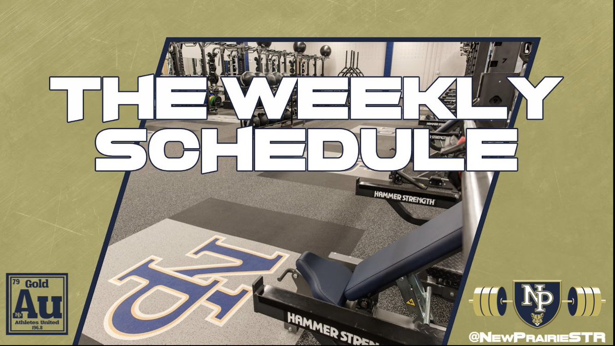 NewPrairieSTR's tweet image. 𝙎𝙩𝙧𝙚𝙣𝙜𝙩𝙝 𝙎𝙘𝙝𝙚𝙙𝙪𝙡𝙚
April 20th-25th

Full week to improve. Remember it’s not about WHAT lifts or workouts you do, it’s about HOW you do those lifts and workouts.

MWF Zero Hour  
MWF After School  
Tu Ground Zero
#GoldStandard #United #NPAu