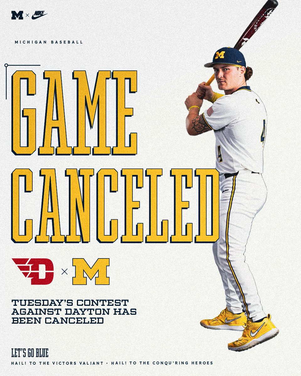 umichbaseball's tweet image. 🚨 Schedule Changes 🚨

Instead of hosting Dayton on Tuesday, we will now travel to Oxford, Ohio and take on Miami (Ohio) in a midweek contest. 

Release: myumi.ch/VVwb3

#GoBlue