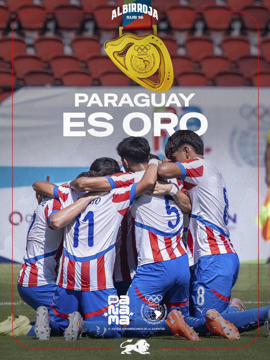 🇵🇾 ¡𝐏𝐚𝐫𝐚𝐠𝐮𝐚𝐲 𝐞𝐬 𝐝𝐞 𝐨𝐫𝐨! 🏅

La #AlbirrojaSub16 ⚪️🔴 venció a Argentina y se adueñó de lo más alto del podio en los Juegos Suramericanos de la Juventud 2026 🥇

El equipo dirigido por Wilfrido Bazán escribió una página dorada, dejando en alto al país con garra,
