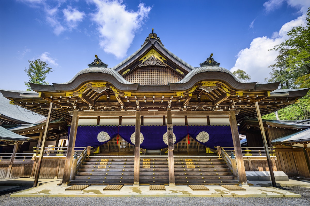 伊勢神宮 Ise Grand Shrine, located in Ise City, Mie Prefecture, is a ...
