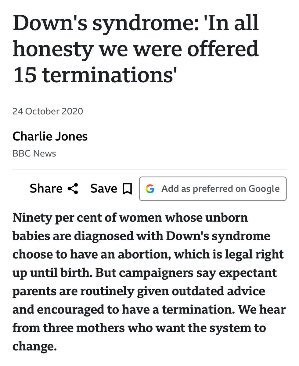 Calvinist50's tweet photo. Liberals think it’s morally fine to kill people in the womb for having Down syndrome. Up to 90% are killed before they are even born, despite being able to live incredibly happy, fulfilling, and purposeful lives. https://t.co/CIDWOH6EjO