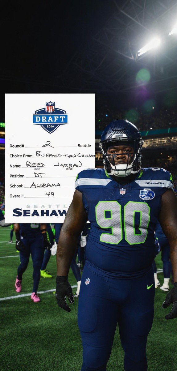 thathawksgirl's tweet image. #NFLdraft week special wallpapers edition! 💙💚 I only adjusted to right proportion, original art: @Seahawks #JarranReed