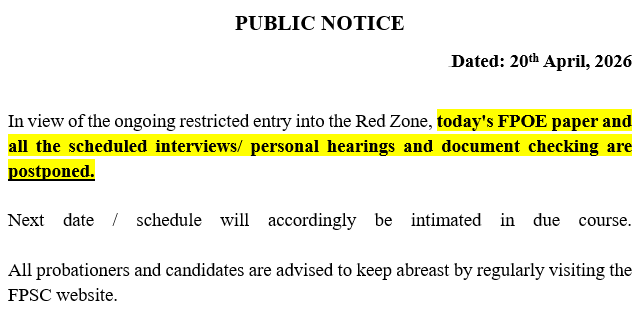 Federal Public Service Commission (FPSC) tweet media
