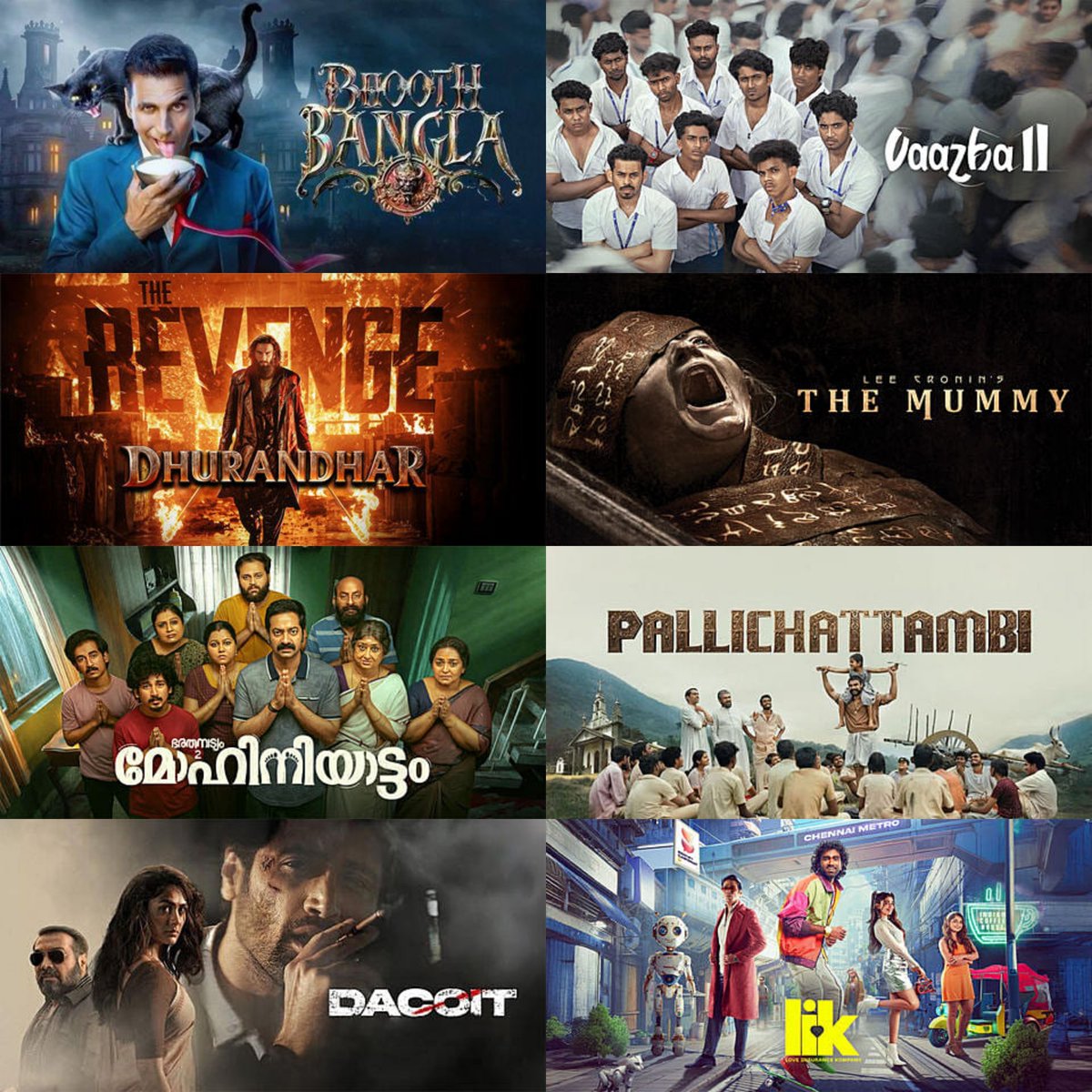 Cine4Updates's tweet photo. Past 24 Hrs BMS Ticket Sales (19 April)
👉 #BhoothBangla - 345.32 K
👉 #Vaazha2 - 116.26 K
👉 #DhurandharTheRevenge - 77.34 K
👉 #Bharathanatyam2 - 52.09 K
👉 #TheMummy - 55.92 K
👉 #Pallichettambi - 46.12 K
👉 #Dacoit - 25.30 K
👉 #LifeInsuranceKompany - 21.01 K https://t.co/HObfKuG8rm