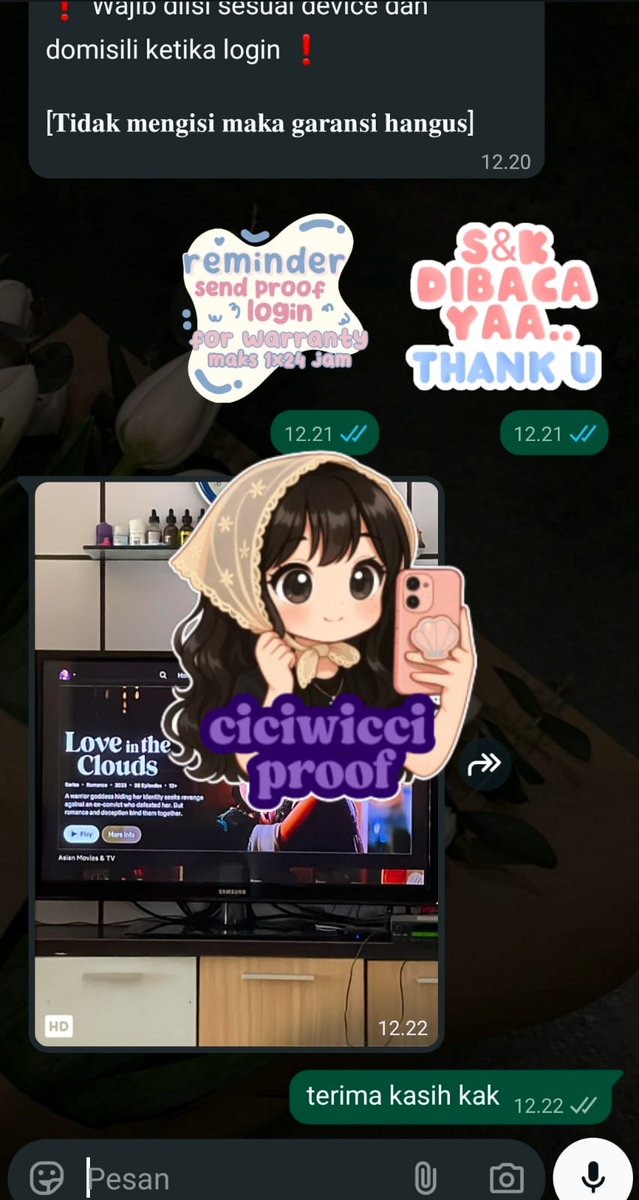 Netflix readyy
1P1U HARIAN
1Hari 5k
2 Hari 8k
3 Hari 11k
7 Hari 20k

1P2U
1 Bulan : 25k
2 Bulan : 43k
3 Bulan : 60k

1P1U
1 Bulan : 40k
2 Bulan : 80k
3 Bulan : 115k

SEMI PRIVATE 
1 Bulan : 45k
PRIVATE
1 Bulan : 185k
Wa : wa.me/6287772190973
#zonauangㅤ