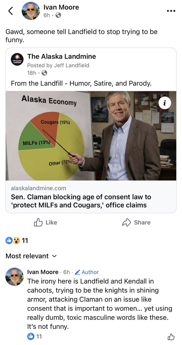 alaskalandmine's tweet image. What‘s even funnier is the accuracy of Ivan Moore’s polls! #akleg