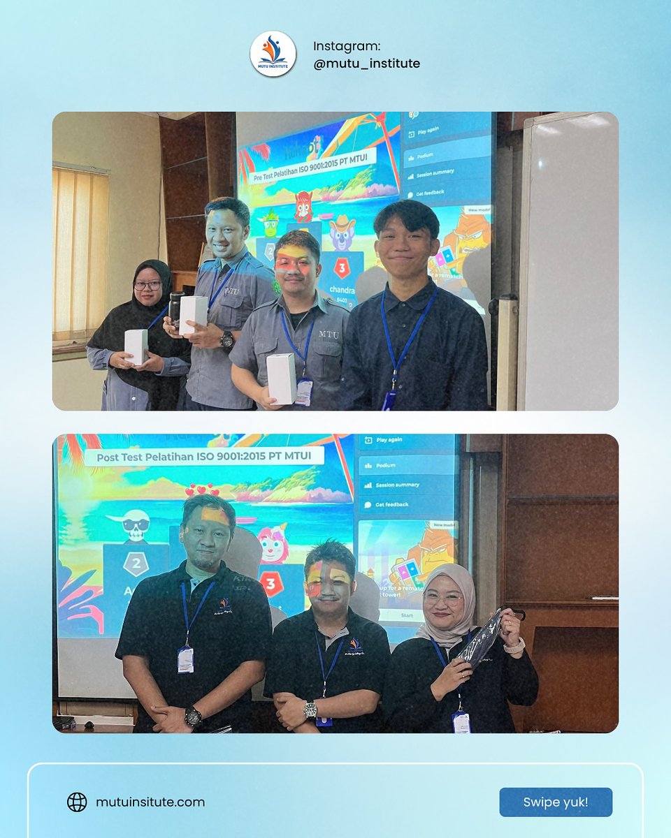MutuInstitute's tweet photo. In-House Training (IHT) bersama PT Maju Teknik Utama Indonesia oleh Mutu Institute sukses digelar, mendukung peningkatan kompetensi dan kualitas sistem manajemen mutu.

#ISO9001 https://t.co/qj71S8DTyg