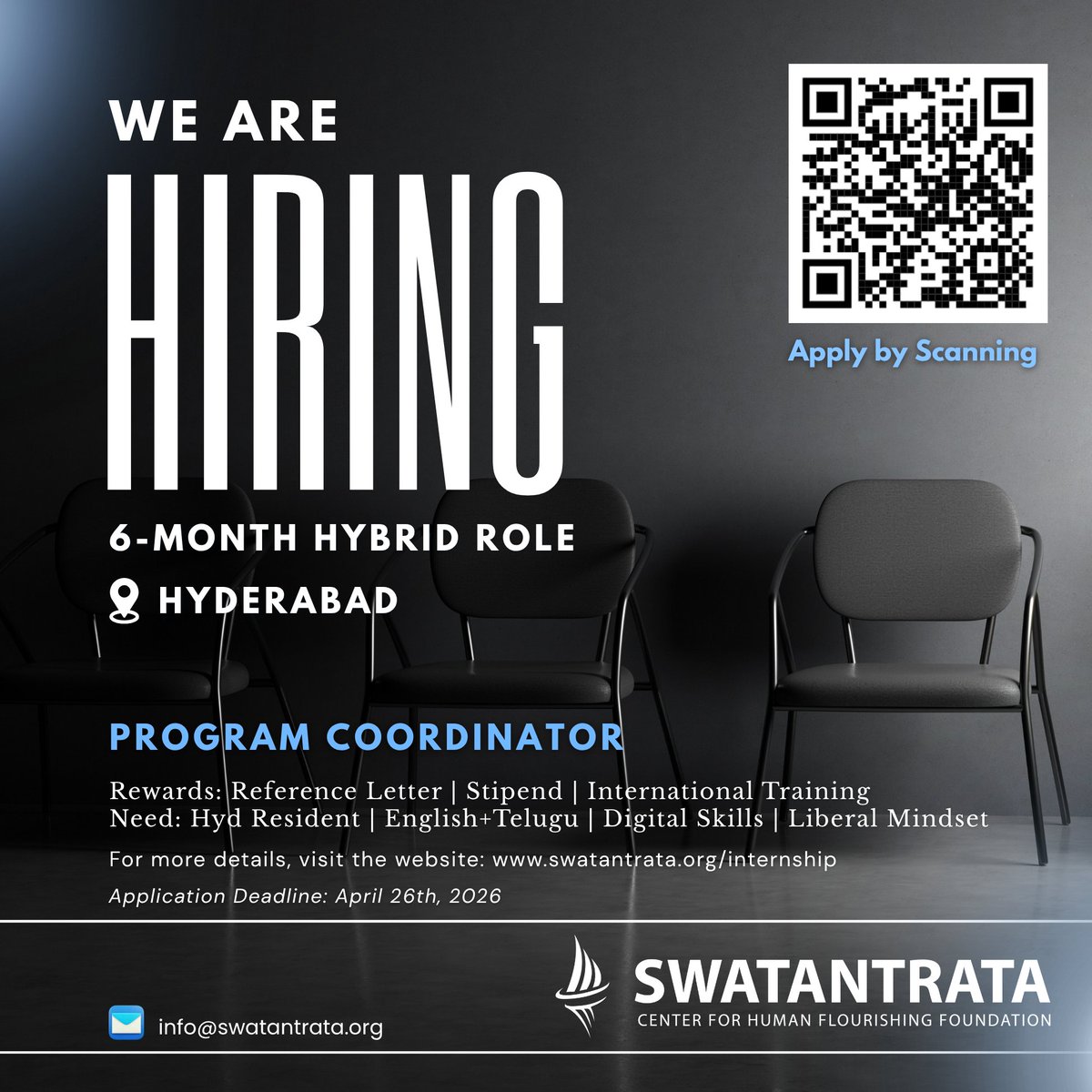 Swatantrataorg's tweet photo. We're looking for people who think independently, know their way around digital tools, and genuinely want to contribute, not just add a line to their CV.
A classical liberal mindset is a plus. Curiosity is non-negotiable.
Apply by April 26th: https://t.co/mofhA2L05c https://t.co/h5JX9qc807