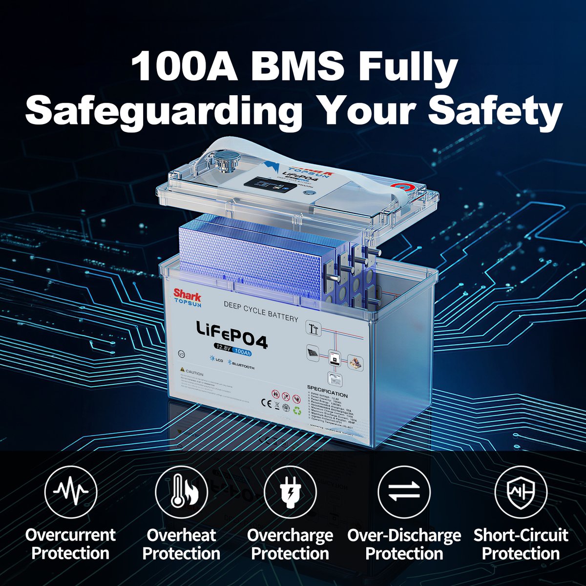 Sandisolar20942's tweet image. 5 layers of safety.
100A BMS. Zero risk.
Shark Topsun LiFePO4 — power that protects.
#LiFePO4 #BMS #Solar