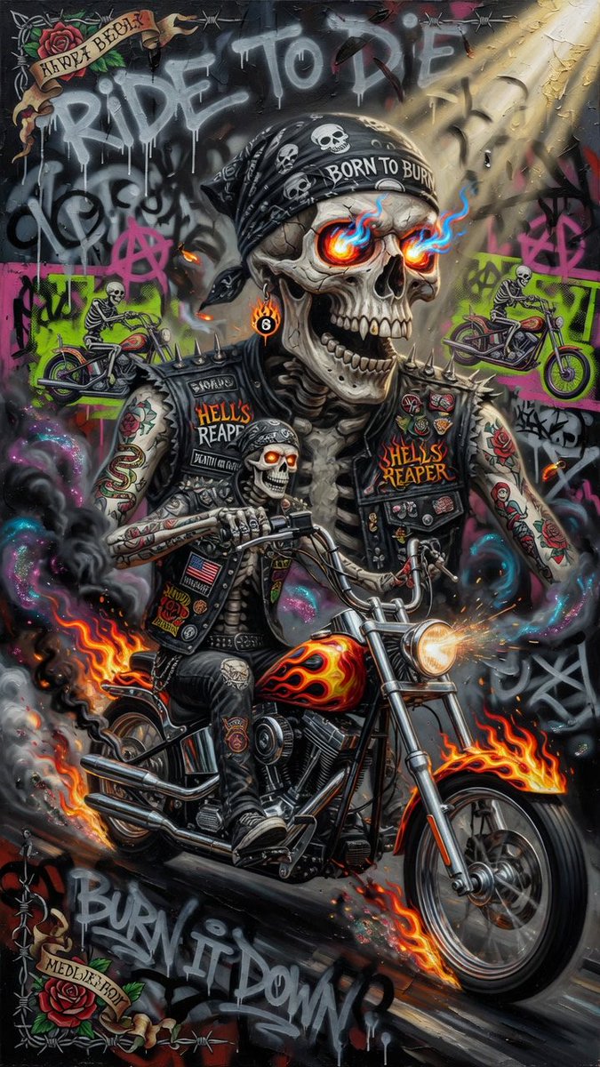 Z6Studios's tweet image. How about Some Skeleton Bikers : #Skulls #Bikers #Motorcycle art: