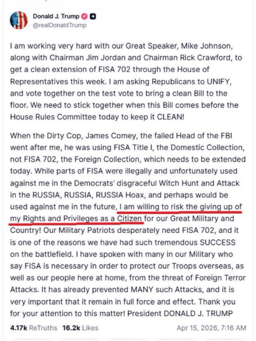 Grip313's tweet image. #maga sheep told to give up their rights. Are they considered traitors now?#magacult 

#trumpers #christians #patriots #usa #citizens #iranwar #gasprices #oil #crypto #wallstreet #stockmarket #milei #fbi #trump #epsteinfiles #pedo