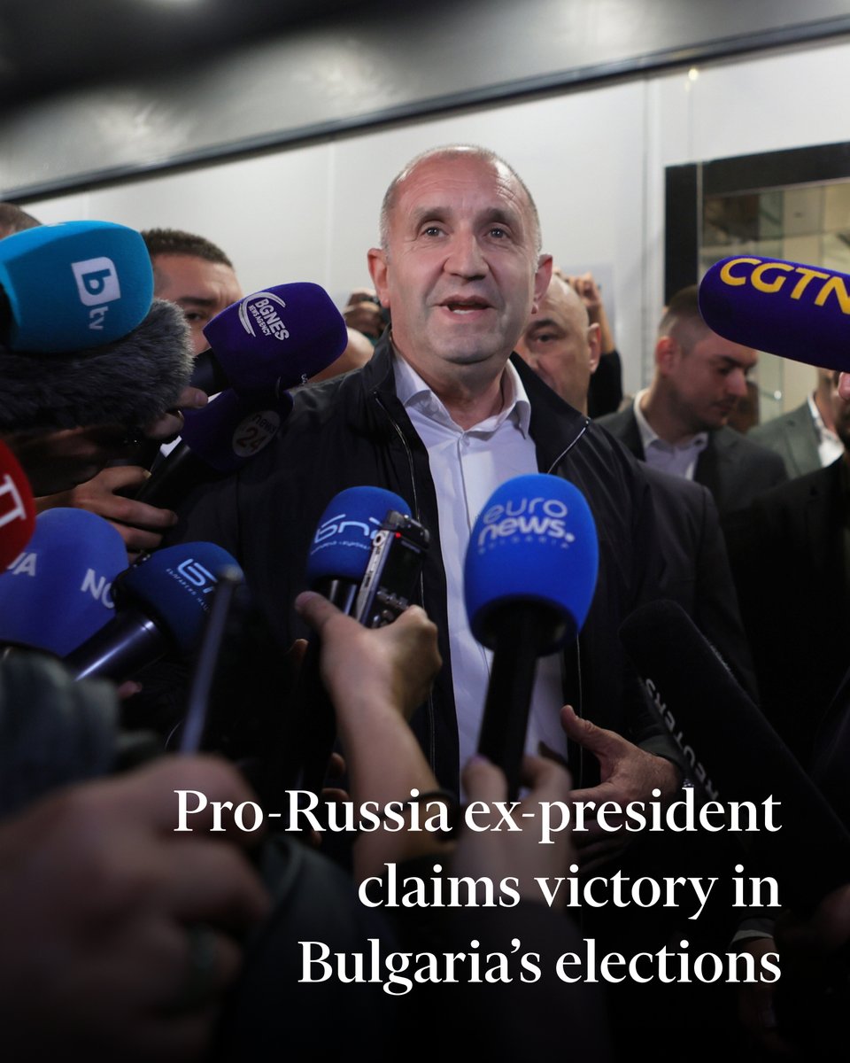 FT's tweet photo. Rumen Radev, dubbed ‘Putin’s Trojan horse in Europe’, is on course to win Bulgaria’s parliamentary elections with an outright majority, a result that could stabilise the government but may push the country closer to Moscow. https://t.co/MSvym1WWoM https://t.co/o62JLQT9xW