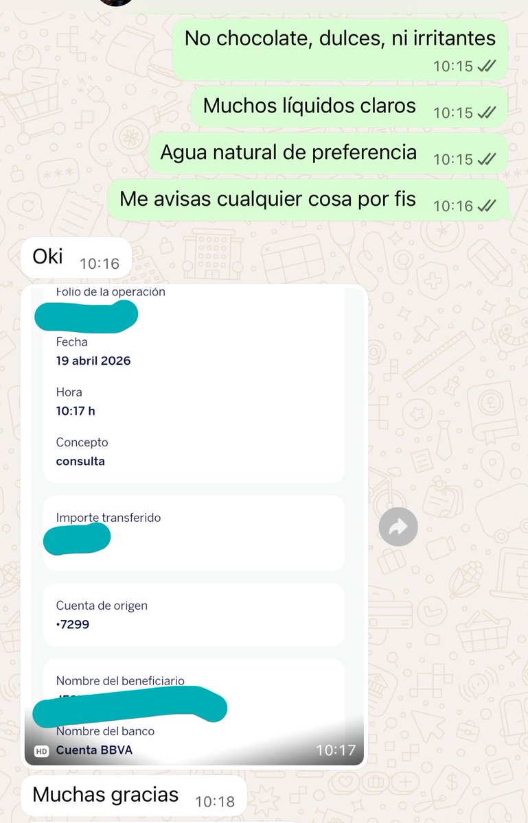 drmacrolido's tweet photo. El contraste de mi post anterior, está paciente siempre que me pregunta sus dudas por whats sin que yo le comente ella me transfiere lo equivalente a una consulta presencial, ojalá todos fueran así 🥺 https://t.co/Td0n6KSRNm