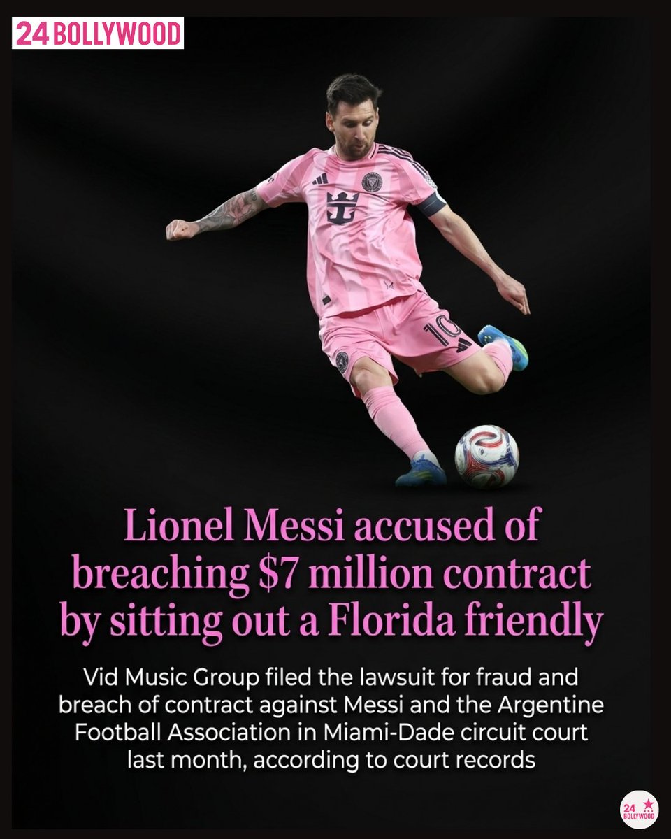 24bollywood_'s tweet image. Messi in Legal Trouble? $7 Million Contract Controversy Shakes Football World ⚽🚨

Football icon Lionel Messi faces lawsuit over alleged contract breach after missing a Florida friendly — sparking major buzz across global sports headlines.

#24bollywood #LionelMessi