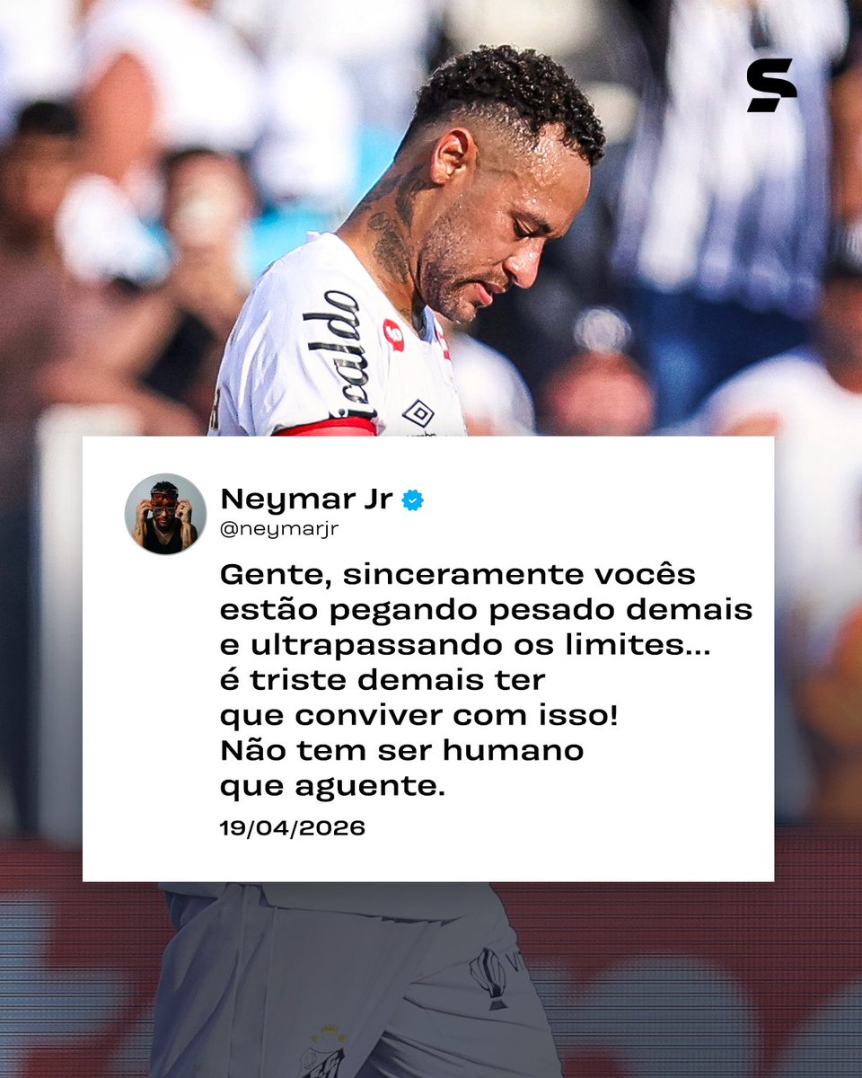sportv's tweet image. DESABAFO NAS REDES SOCIAIS 🗣️

Após a derrota do Santos para o Fluminense por 3 a 2, Neymar usou as redes sociais para desabafar. O craque rebateu as críticas por ter tapado os ouvidos ao deixar o campo.

*Contém texto alternativo.

#BrasileiraoNoSportv #Santos #Fluminense