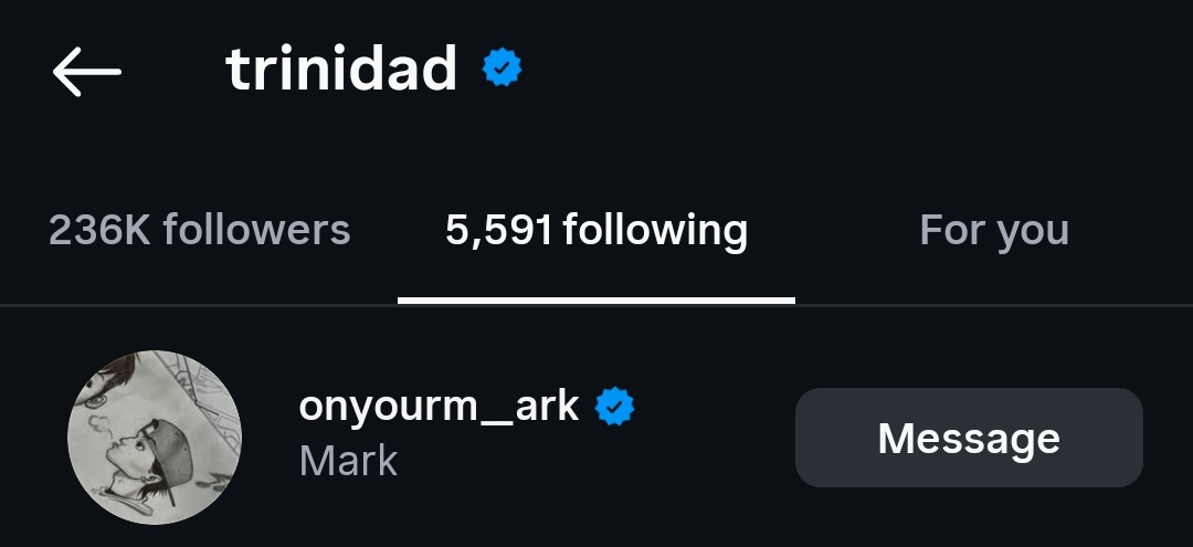 Trinidad Cardona, American singer, rapper and songwriter has followed #MARK on instagram.