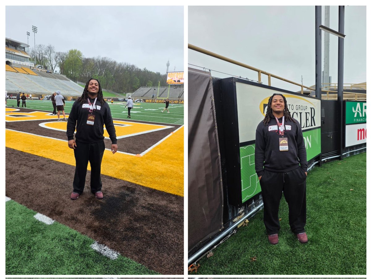 LavoeZachery52's tweet photo. Thank you @OrryHellenbrand @_CoachZo_ @EthanBrenesFB @cdean333 @HarperHughes07 and the entire Western Michigan staff for an amazing visit. Looking forward to building a stronger relationship. @CoachHarris28 @NickHaydenWI @Buchs55 @tommy_noennig15 https://t.co/mJjcGSq8Bv