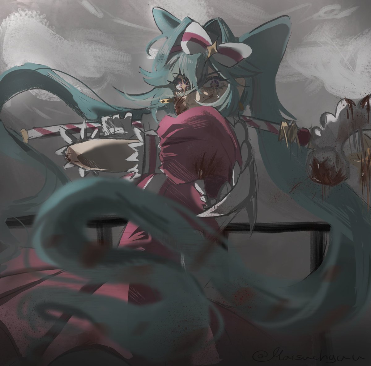 Marsachyuu's tweet photo. #hatsunemiku #初音ミク #vocaloidfanart https://t.co/bhZVEE0taj