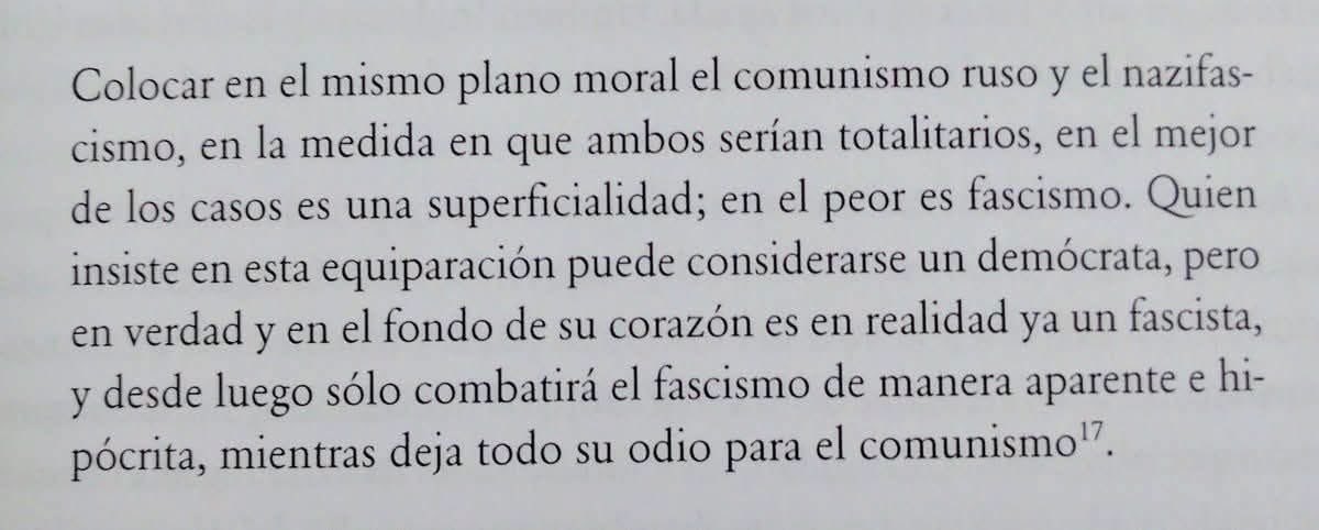 Thomas Mann, sobre aquellos que insisten en comparar el comunismo con el nazismo.