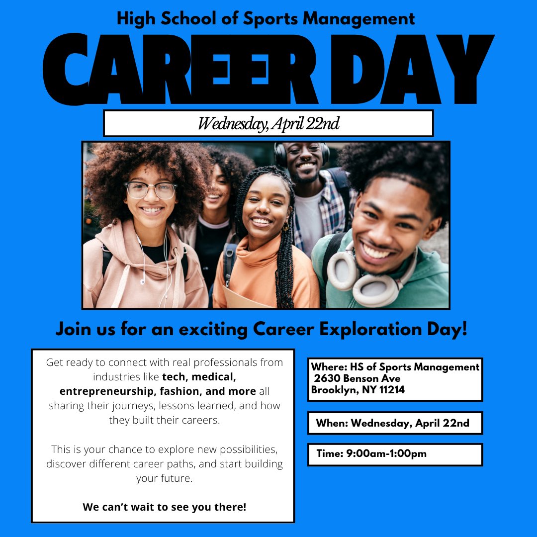 RKBlueprints's tweet image. Career Exploration Day at High School of Sports Management - career &amp;amp; technical education #business #technology #creativity