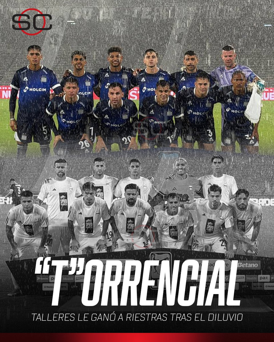 ⛈️ SIEMPRE QUE LLOVIÓ, PARÓ... ¡Y HUBO FÚTBOL!

🔝 Tras una hora y media de espera por el diluvio en Córdoba, Talleres le ganó 2-0 a Riestra y se acomoda en puestos de clasificación en el #TorneoApertura

⚽ Ronaldo Martínez y Augusto Schott

❌ El Malevo solo ganó un partido de