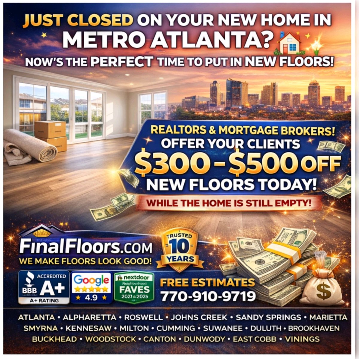 AJD30's tweet image. Atlanta flooring contractor—empty homes are the best time to upgrade floors the right way. Across Metro Atlanta, proper prep and installation make all the difference in how floors feel every day.

#FlooringAtl #Atlanta #AtlantaFlooring #AtlantaFlooringContractor #FinalFloorsATL