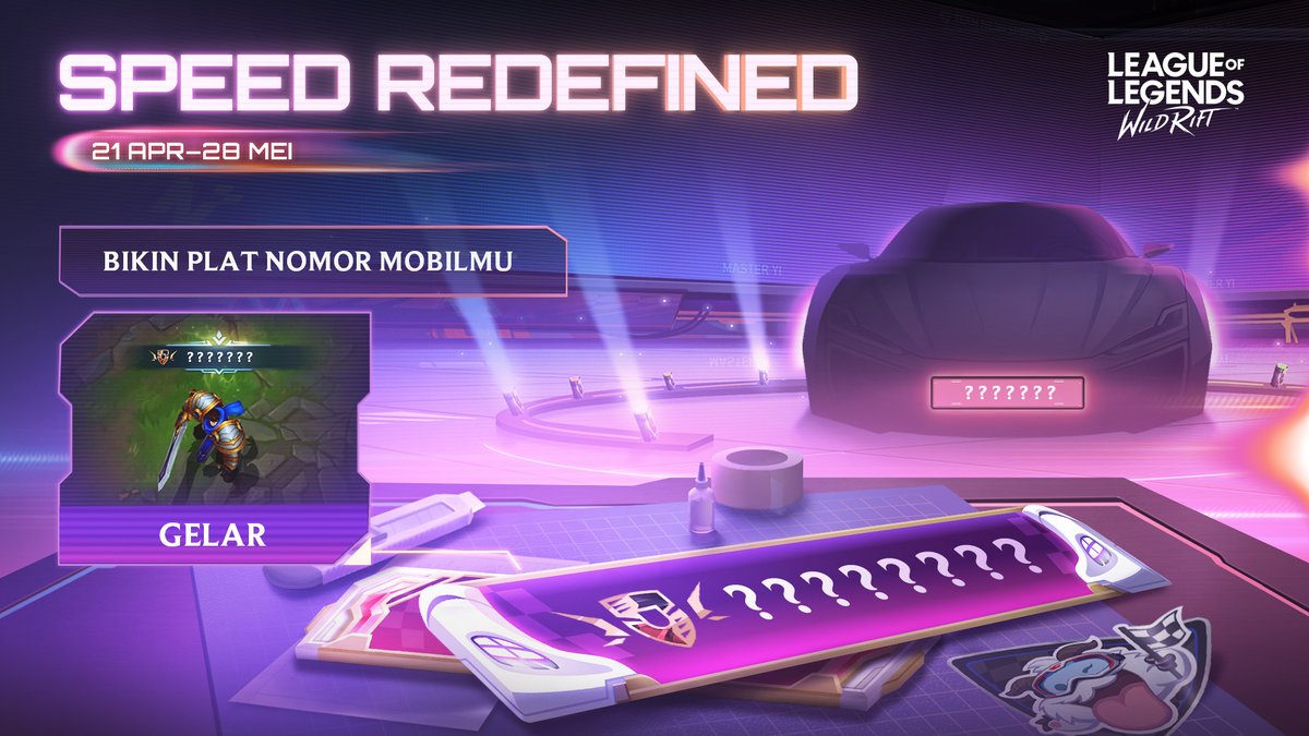 wildriftID's tweet photo. Ikut balapan di Rift biar dapat hadiah selama waku terbatas 🟢 Ayo main untuk mendapatkan token dan bikin plat nomor ala kamu sendiri 😎 Info lengkapnya ada di game 👈 https://t.co/IYYLCCEkOk