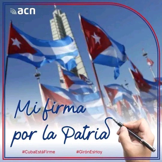 ‼️MI FIRMA POR LA PATRIA‼️ será en  respaldo a la  defensa de mi país, que no es más que defender la Revolución que inció Carlos Manuel de Céspedes en 1868, la que continuó Martí en 1895 y la que triunfó con Fidel en 1959. #Cuba #MiFirmaPorLaPatria  #CubaEstáFirme #CubaVencerá