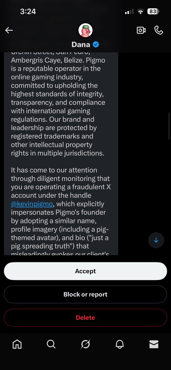 kevinpigmo's tweet photo. Cease and desist from Dana https://t.co/qCSh2e4vAv