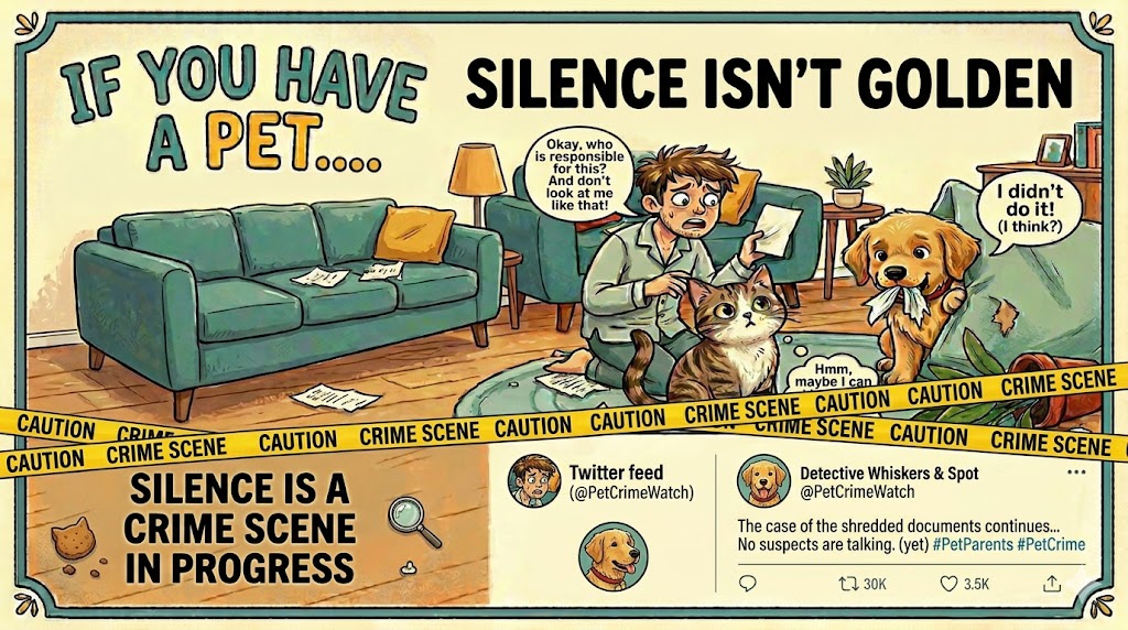 the_adoremom's tweet image. "What’s the most 'creative' crime your pet has committed during a moment of silence?

#dogs #petparentproblems
