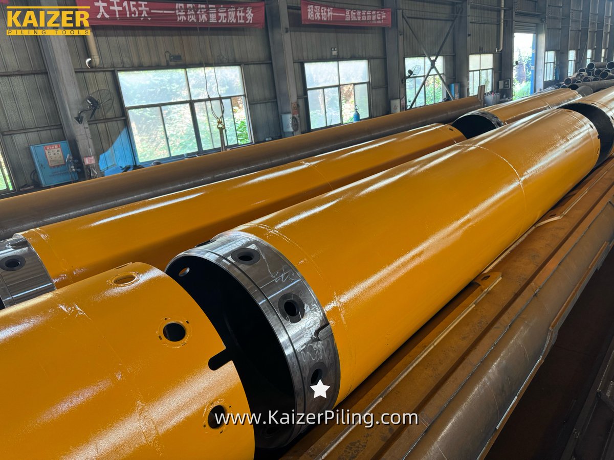 KaizerPiling's tweet image. Double wall casing handles high torque in fractured rock. Integrated into foundation construction spare parts double wall casing systems, it recovers more core samples and limits fluid loss.
#FoundationConstructionSparePartsDoubleWallCasing #RotaryDrilling #DeepFoundations